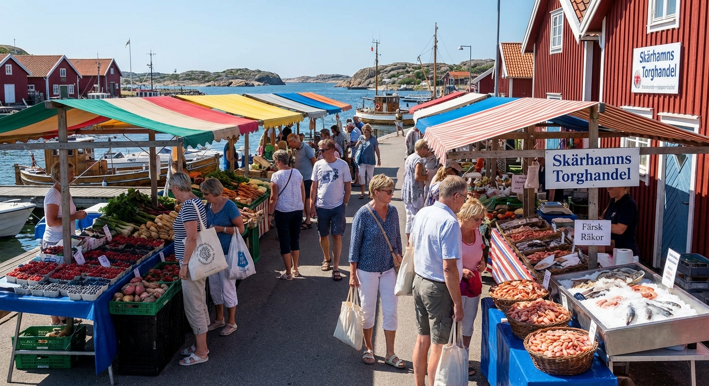 Matmarknad vid Skärhamns hamn